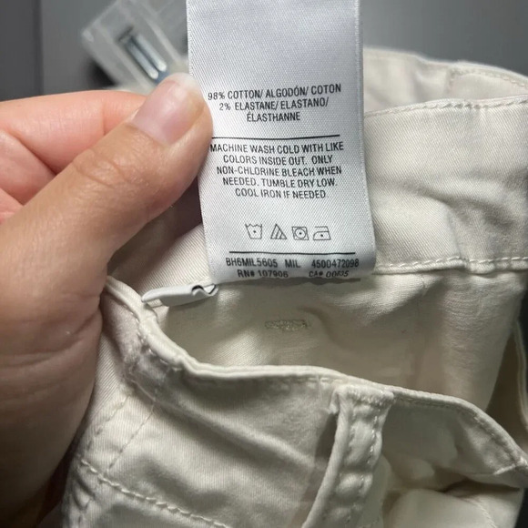 Hudson Flat Front Zip Utility Stretchy Shorts White Size 28 - Picture 7 of 7